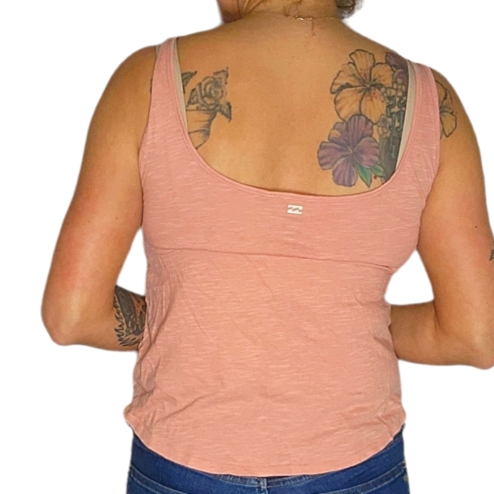 Billabong Moon Print Tank Top Peach X Small Cotton Modal - Picture 2 of 5